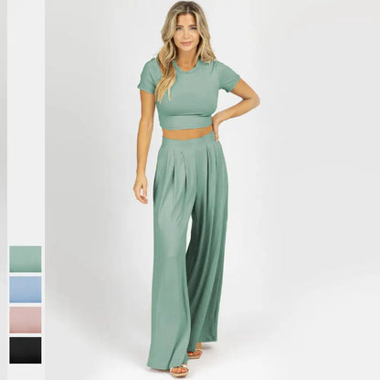 Jiggle Lounge Flowing Wide Pants Set