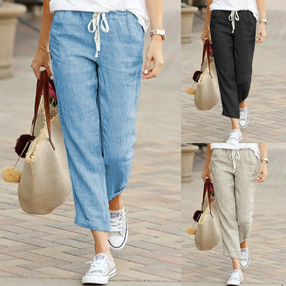 Elastic Waist Pants with Drawstring